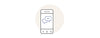 icone téléphone portable sur cercle beige